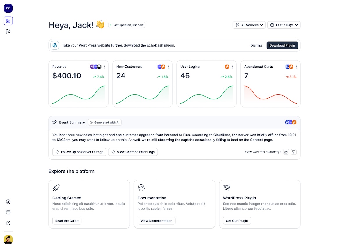 EchoDash Screenshot